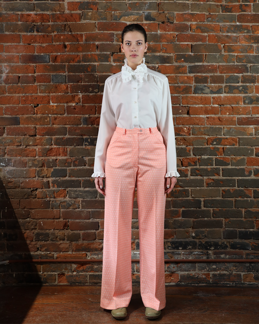 70's "Murr" Pink Polka Dot Polyester Pants